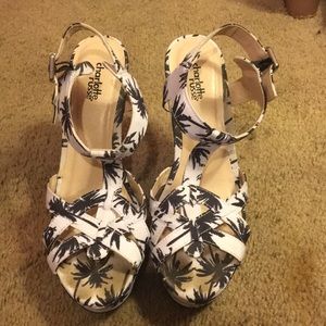 Floral Charlotte Russe wedges size 8 1/2
